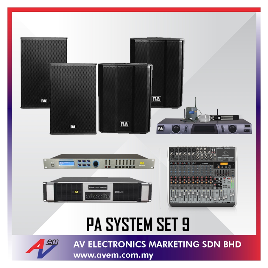 IVA - PA SYSTEM SET 9 (PA System For Live Band, PA System For Live Venue, PA System For Cafe, PA System For Bar & Bistro, PA System For Hotel, PA System For School)